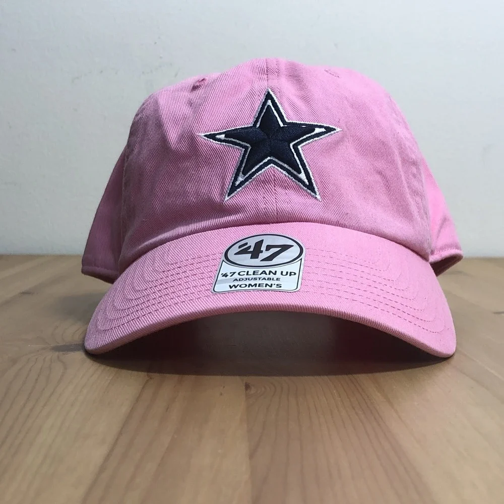 Dallas Cowboys 47 Embroidered Clean Up Cap Hat Women's Adjustable Pink